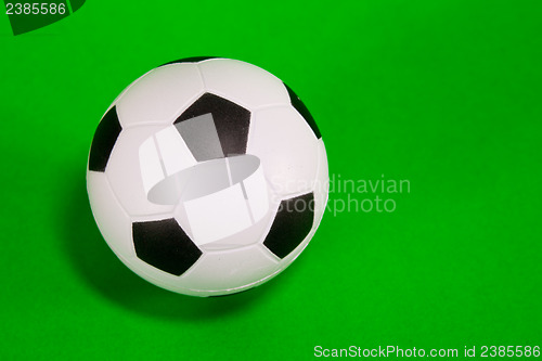 Image of Small soccer ball over green background