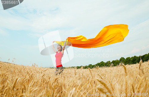 Image of Teen girl at the wheat field