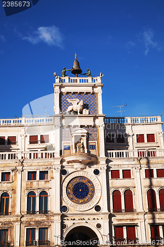 Image of Close up of Clock Tower at San Marco square in Venice