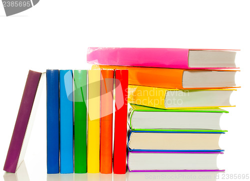 Image of Heap of colorful books - library concept
