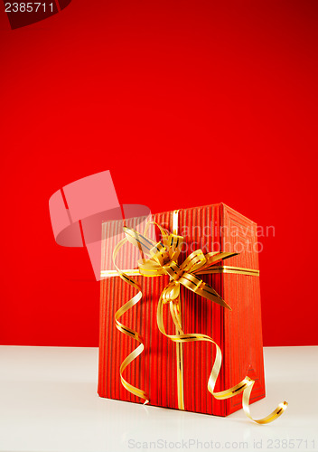 Image of Wrapped red present box