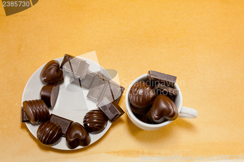 Image of Cup full with chocolate candies