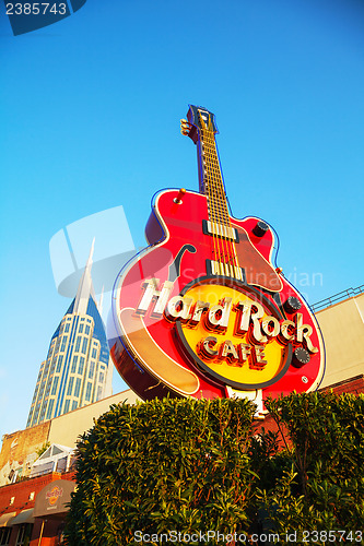 Image of Hard Rock cafe sign in Nashville