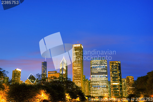 Image of Cityscape of  Chicago in the evening