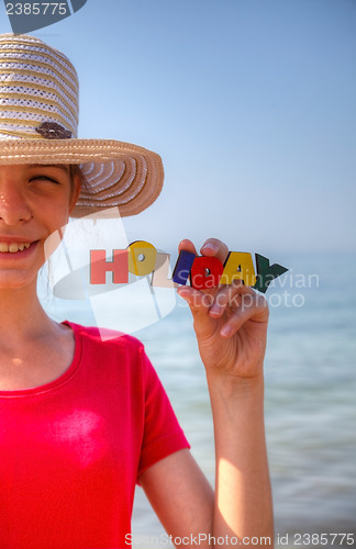 Image of Teen girl at a beach