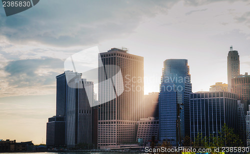 Image of New York City cityscape at sunset