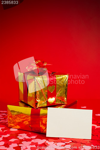 Image of Two presents and blank card