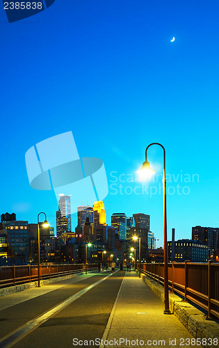 Image of Downtown Minneapolis, Minnesota at night time