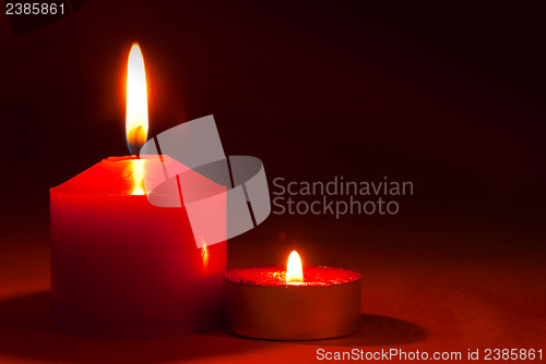 Image of Two burning candles