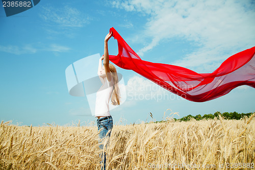 Image of Teen girl at a wheat field