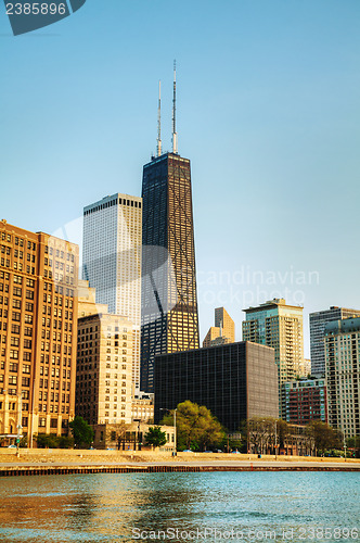 Image of Downtown Chicago, IL in the morning