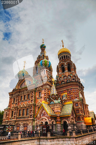 Image of Savior on Blood Cathedral in St. Petersburg, Russia