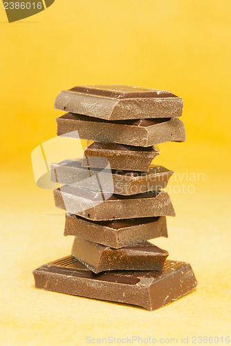 Image of Chocolate stacked into bar