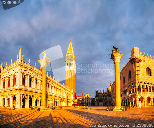Image of Panoramic view to San Marco square in Venice, Italy