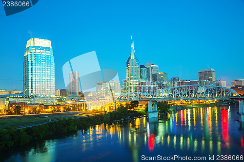 Image of Downtown Nashville cityscape in the morning