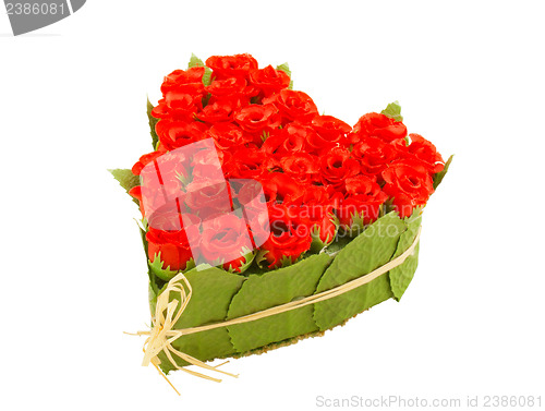 Image of Heart shaped bouquet of roses