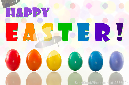 Image of Easter eggs with bokeh background