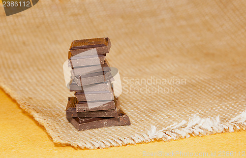 Image of Chocolate stacked into bar