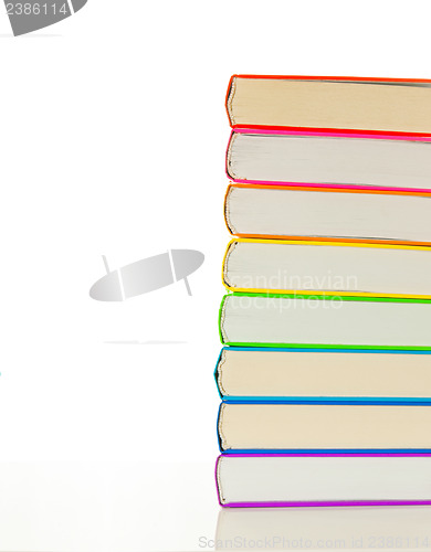 Image of Stacks of colorful books - library concept