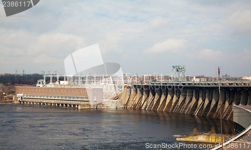 Image of Spillway of river dam