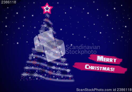 Image of Christmas greeting on the blue background