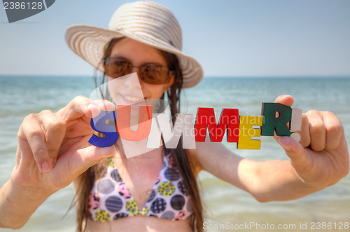 Image of Teen girl at a beach
