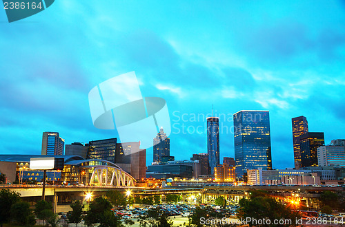 Image of Downtown Atlanta at night time