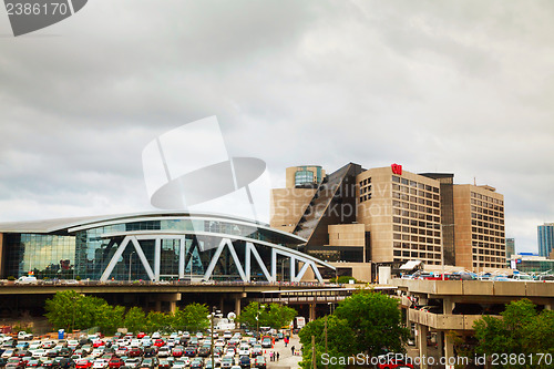 Image of Philips Arena and CNN Center in Atlanta