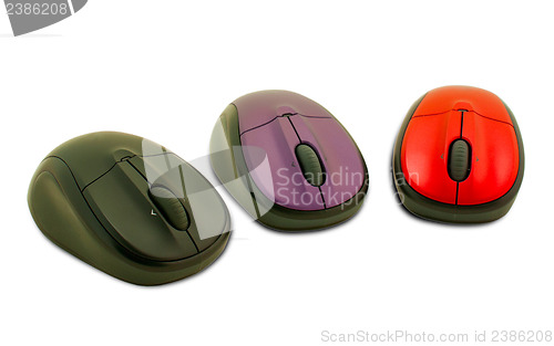 Image of Three computer mouses