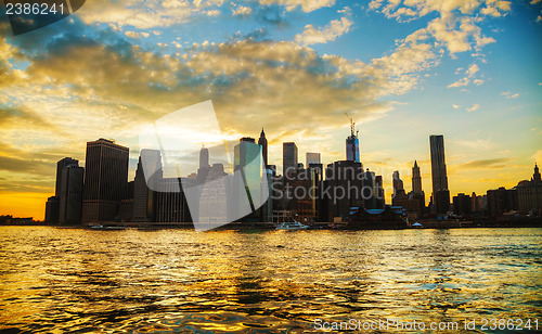 Image of New York City cityscape at sunset