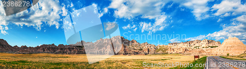 Image of Scenic view at Badlands National Park, South Dakota, USA