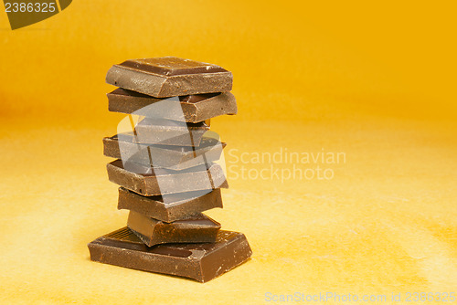 Image of Chocolate stacked into bar