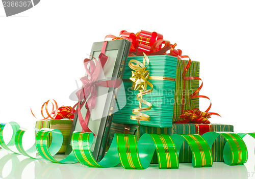 Image of Christmas presents against white background