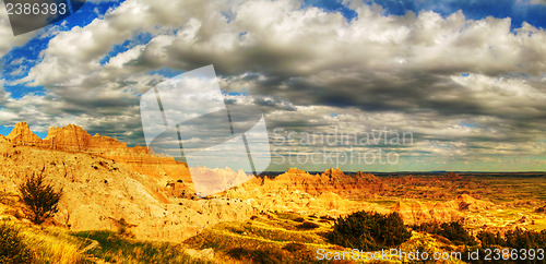 Image of Scenic view at Badlands National Park, South Dakota, USA