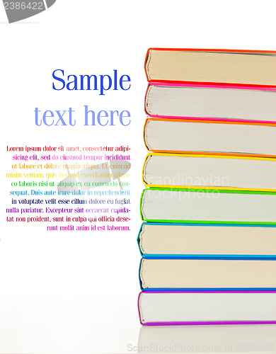 Image of Stacks of colorful books - library concept