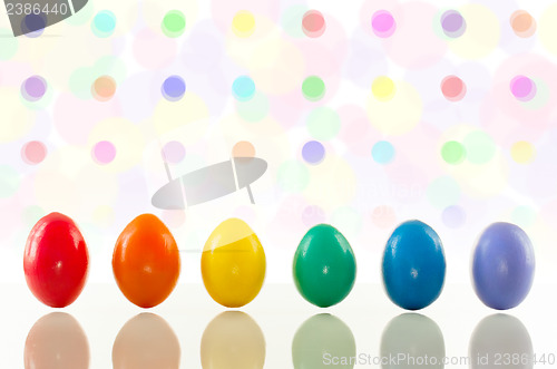 Image of Easter eggs with bokeh background