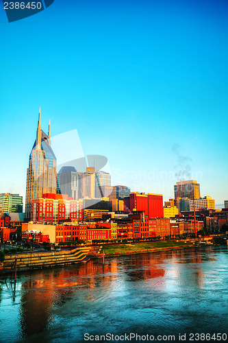 Image of Downtown Nashville cityscape in the morning