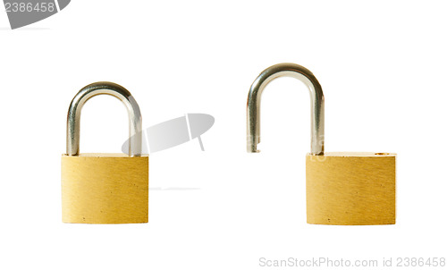 Image of Set of two locked and unlocked locks