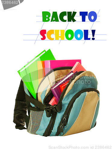 Image of Backpack with colorful books