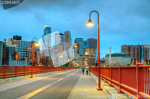 Image of Downtown Minneapolis, Minnesota at night time