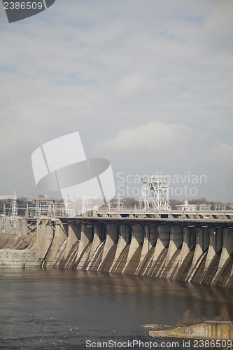 Image of Spillway of river dam