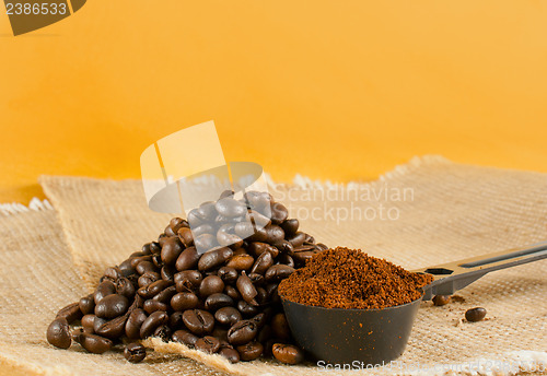 Image of Heap of the roasted coffee beans