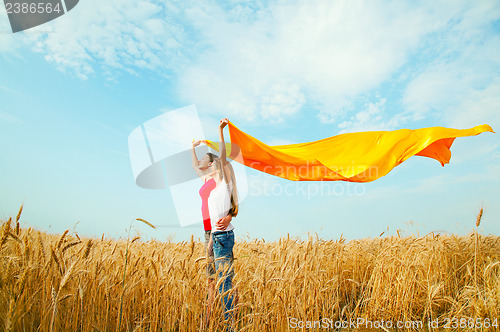 Image of Teen girls at a wheat field