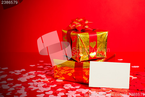 Image of Two presents and blank card