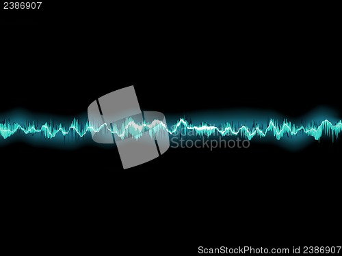 Image of Sound waves oscillating on black. EPS 10