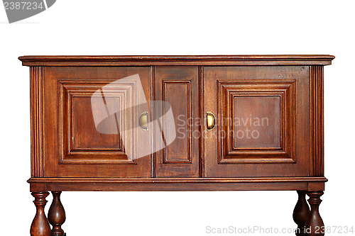 Image of ancient wooden furniture over white