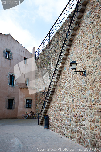 Image of fragment of the old ramparts, Spain, Tossa de Mar