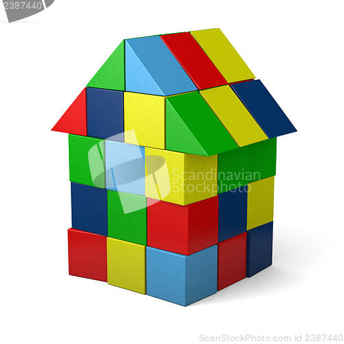 Image of Toy house made of cubes