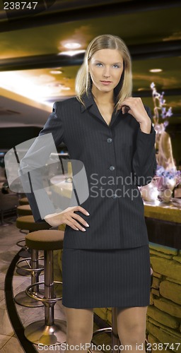 Image of Young beautiful smiling business woman