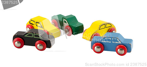 Image of vintage colorful toy models cars objects isolated 